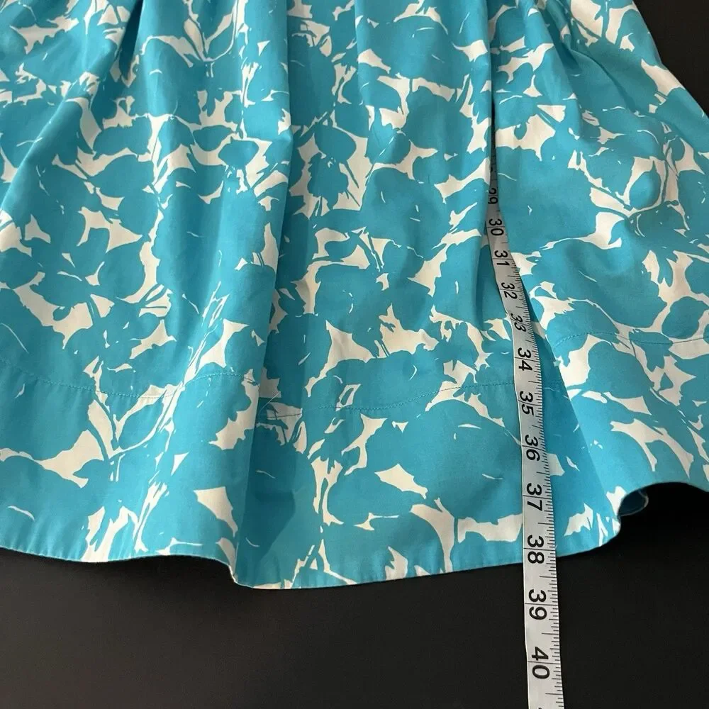 Talbots Blue Floral A-line Dress Pockets Fit And Flare 6P 205 - Picture 7 of 7